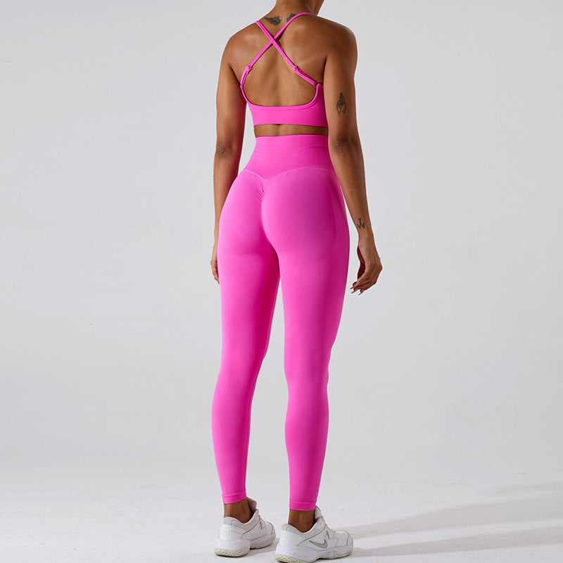 2023.09 Fitness suit women's peach yoga pants tight quick-drying yoga vest sports underwear