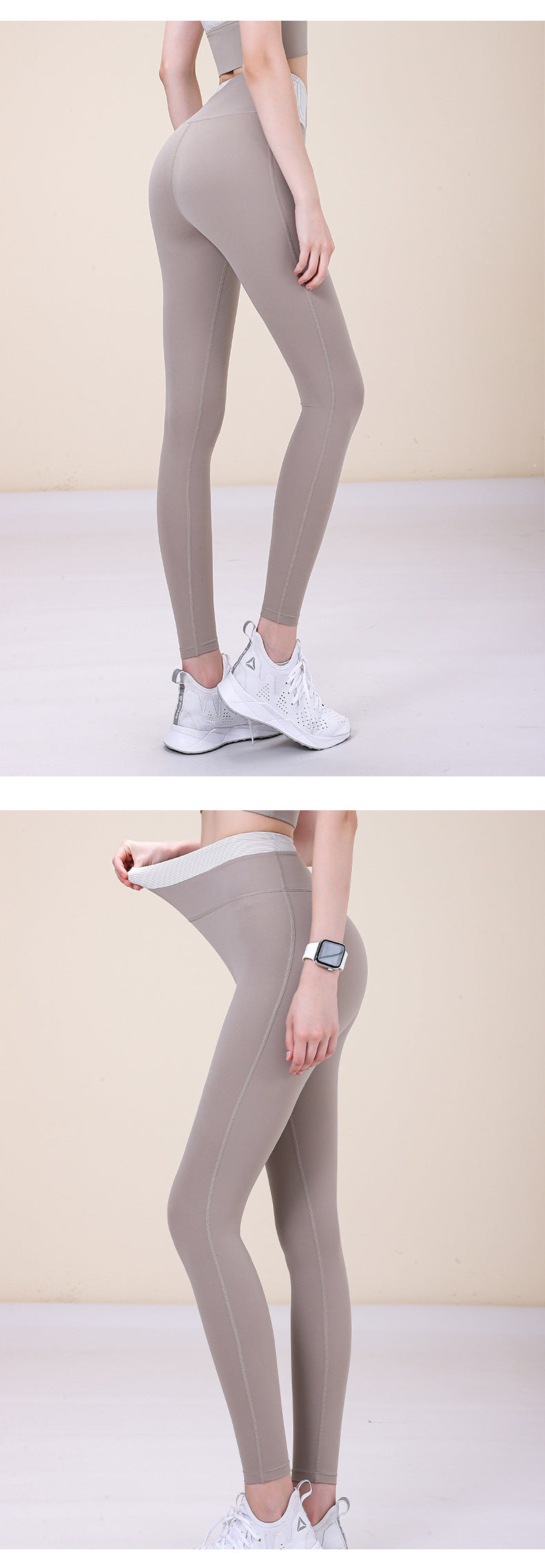 2023.08 New style yoga pants seamless naked sense female peach hip high waist hip lifting sports fitness pants abdomen tight tight yoga pants for women