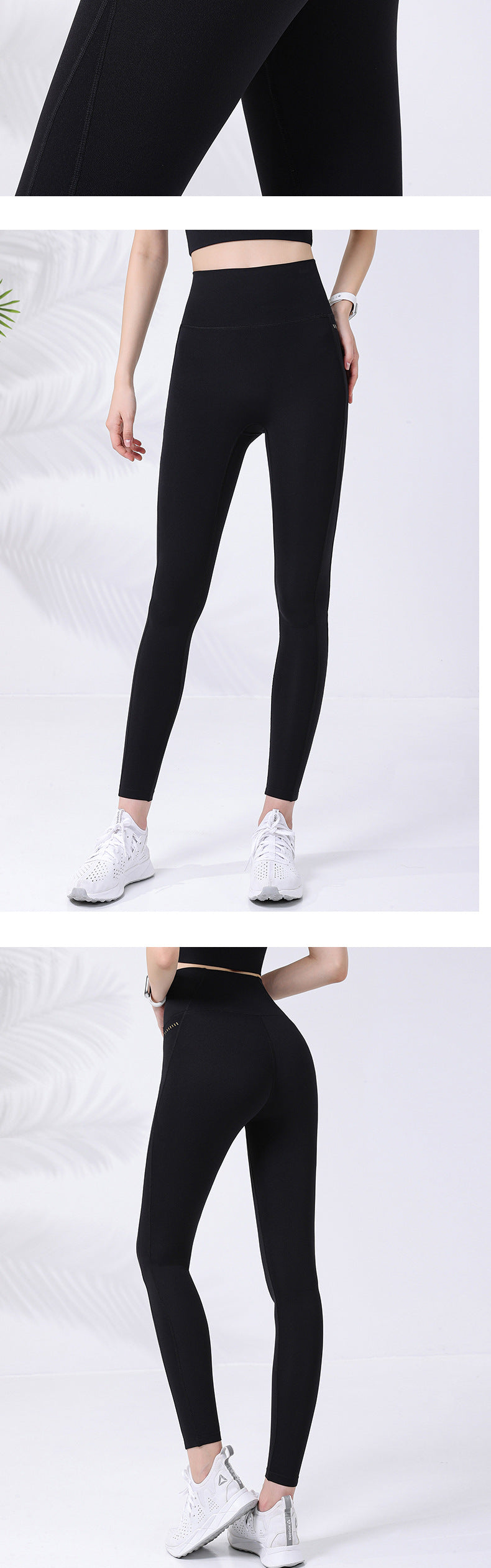 summer new skin-friendly sports trousers women's high waist hip-lifting tight-fitting fitness running yoga pants