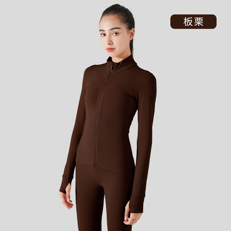 10/2023 yoga clothes long-sleeved autumn and winter skin-friendly plus velvet thick yoga tops warm sports fitness clothes women