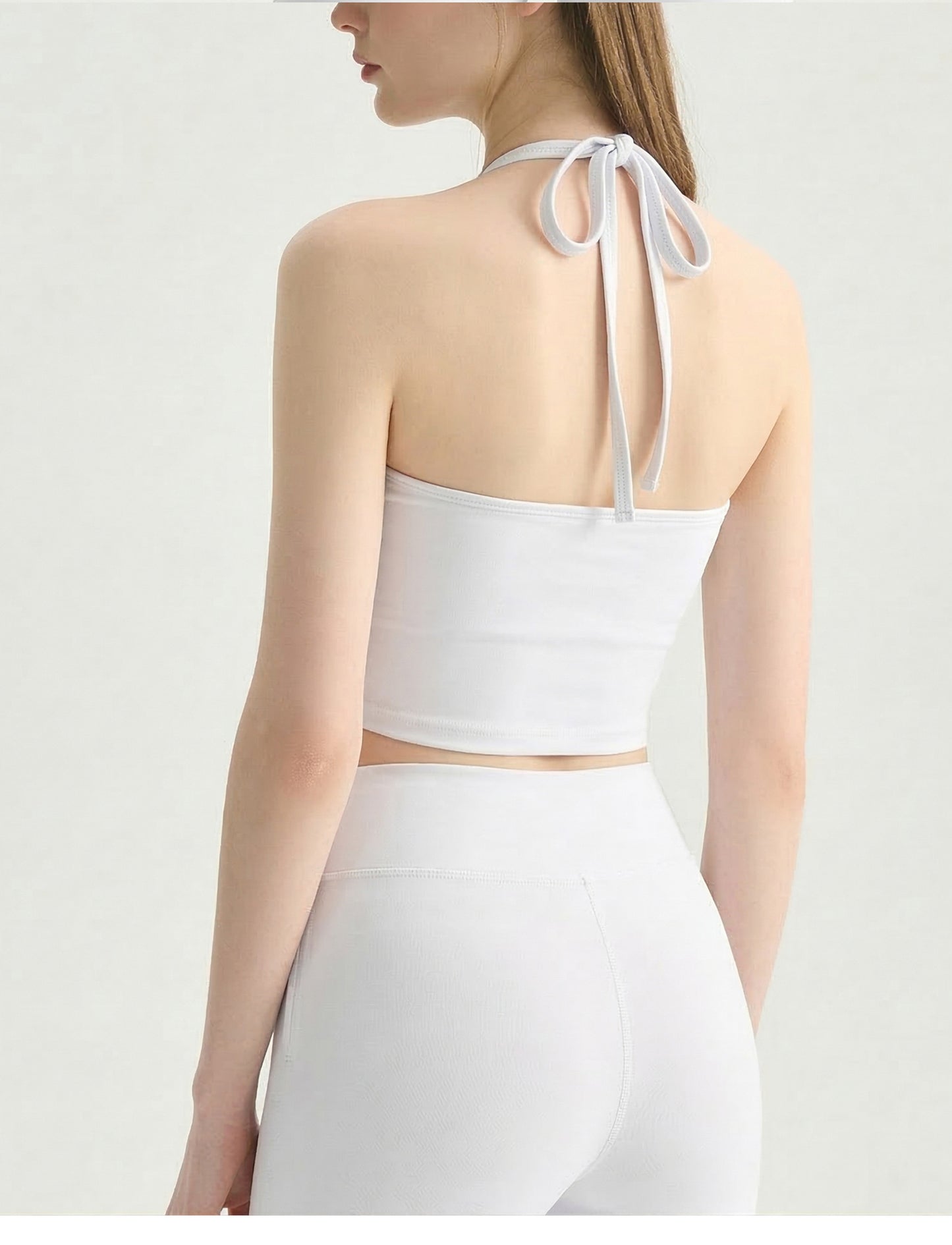 03/2026 Slimming and flattering backless sports bra, one-piece sexy halter neck suspender dress for women, yoga vest