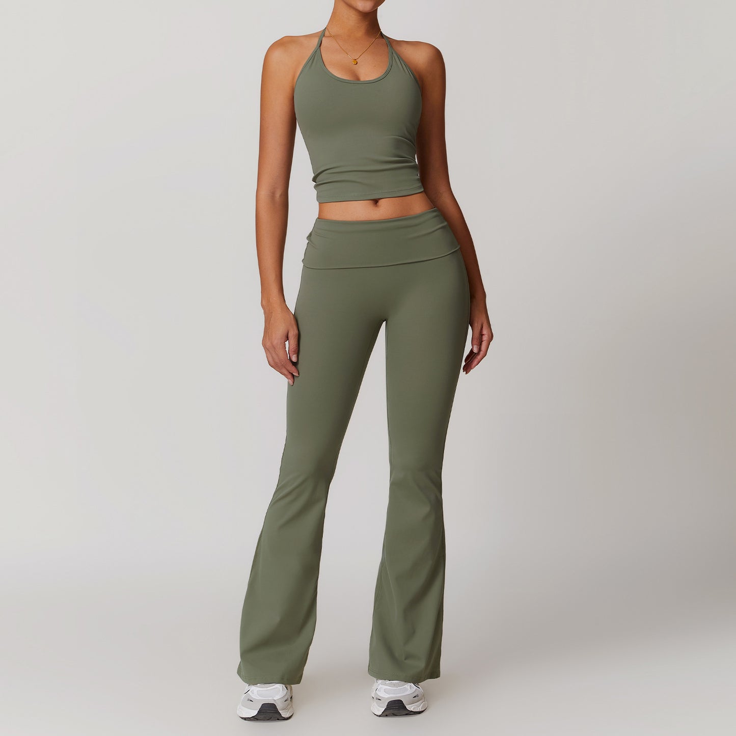 05/2025 LINK-1 Halter neck tight beautiful back yoga suit quick dry fold high waist casual all-match fitness sports suit 8791