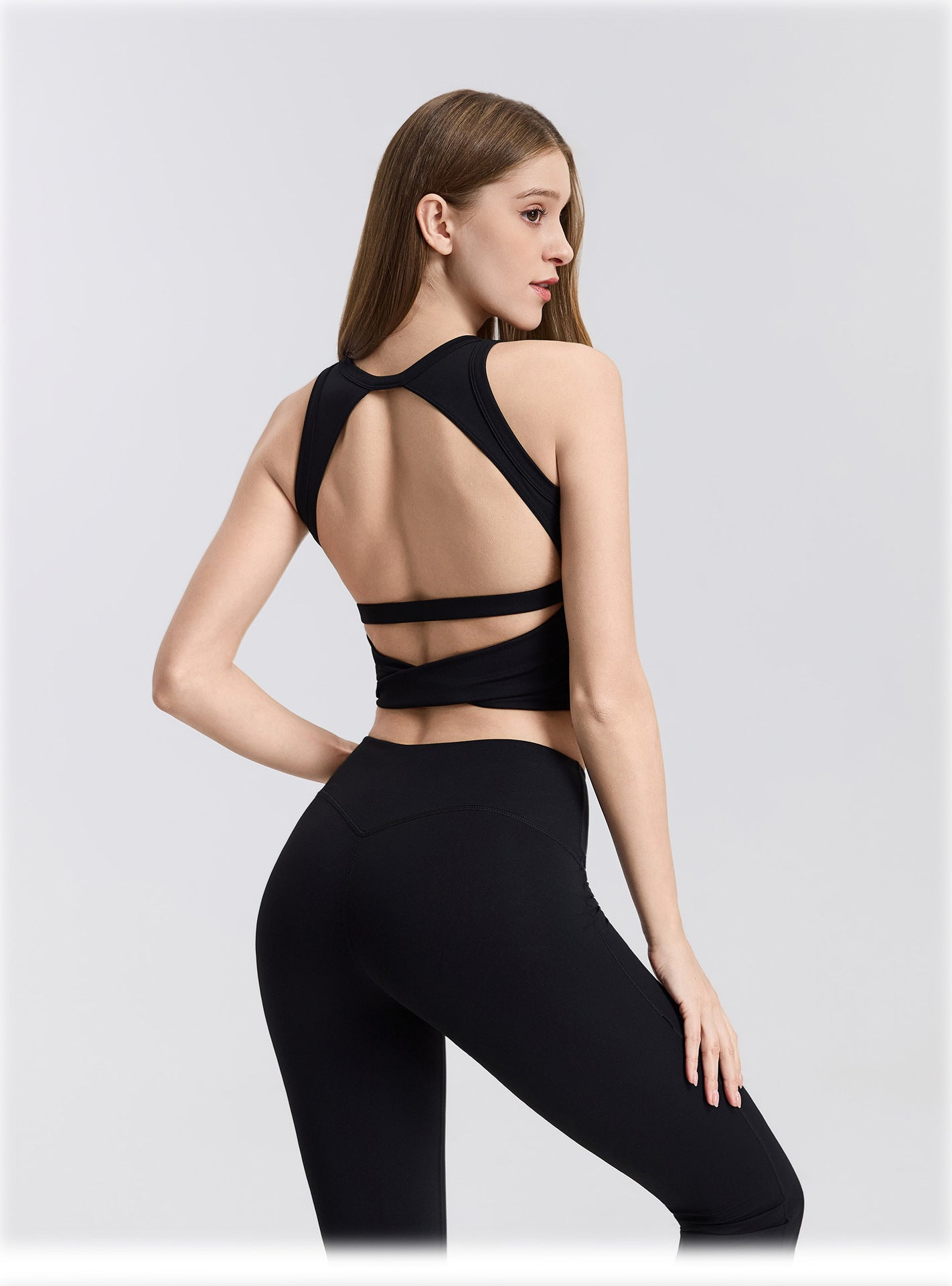 01/2026 Sujetador deportivo calado para mujer, tipo nube, con soporte, sin espalda, abotonado, para yoga, de secado rápido, ropa interior deportiva adelgazante