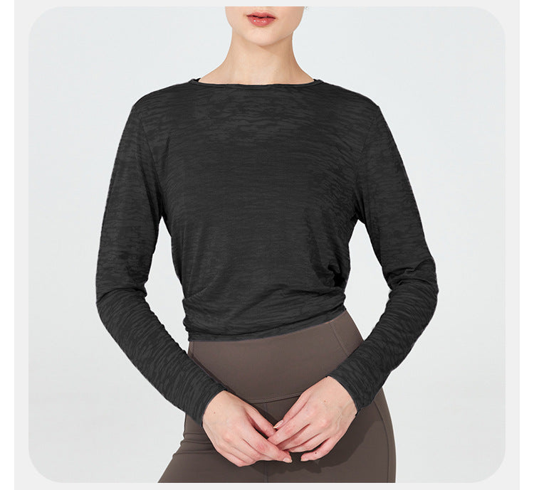 2023.09 Autumn new lightweight fitness vest women quick dry long sleeve loose sports shirt breathable smock T-shirt yoga clothes