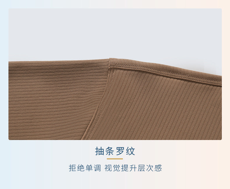 SPR drawn strip ribbed millennial all-match yoga short-sleeved sexy waistless loose short section careful machine sports T-shirt female