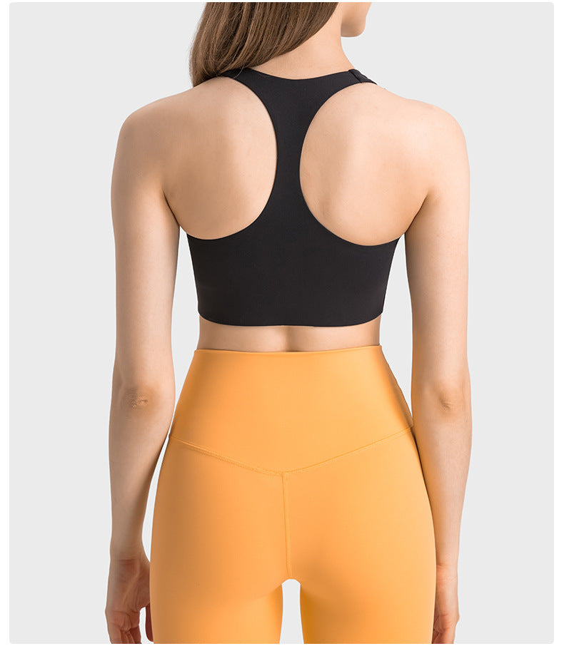 HF Millennium I-shaped beauty back integrated fixed cup sports underwear female Prada enhances elastic nude sports bra bra