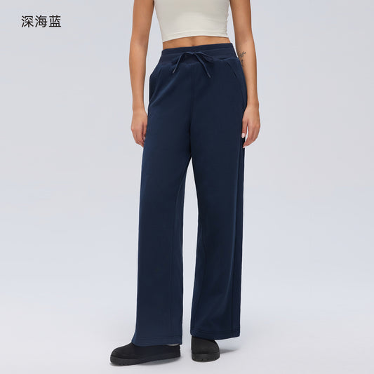 Wholesale Women’s Winter Down Sweatpants D26118 | Relaxed-Fit Thermal Outdoor Trousers | fouregg - Deep Sea Blue
