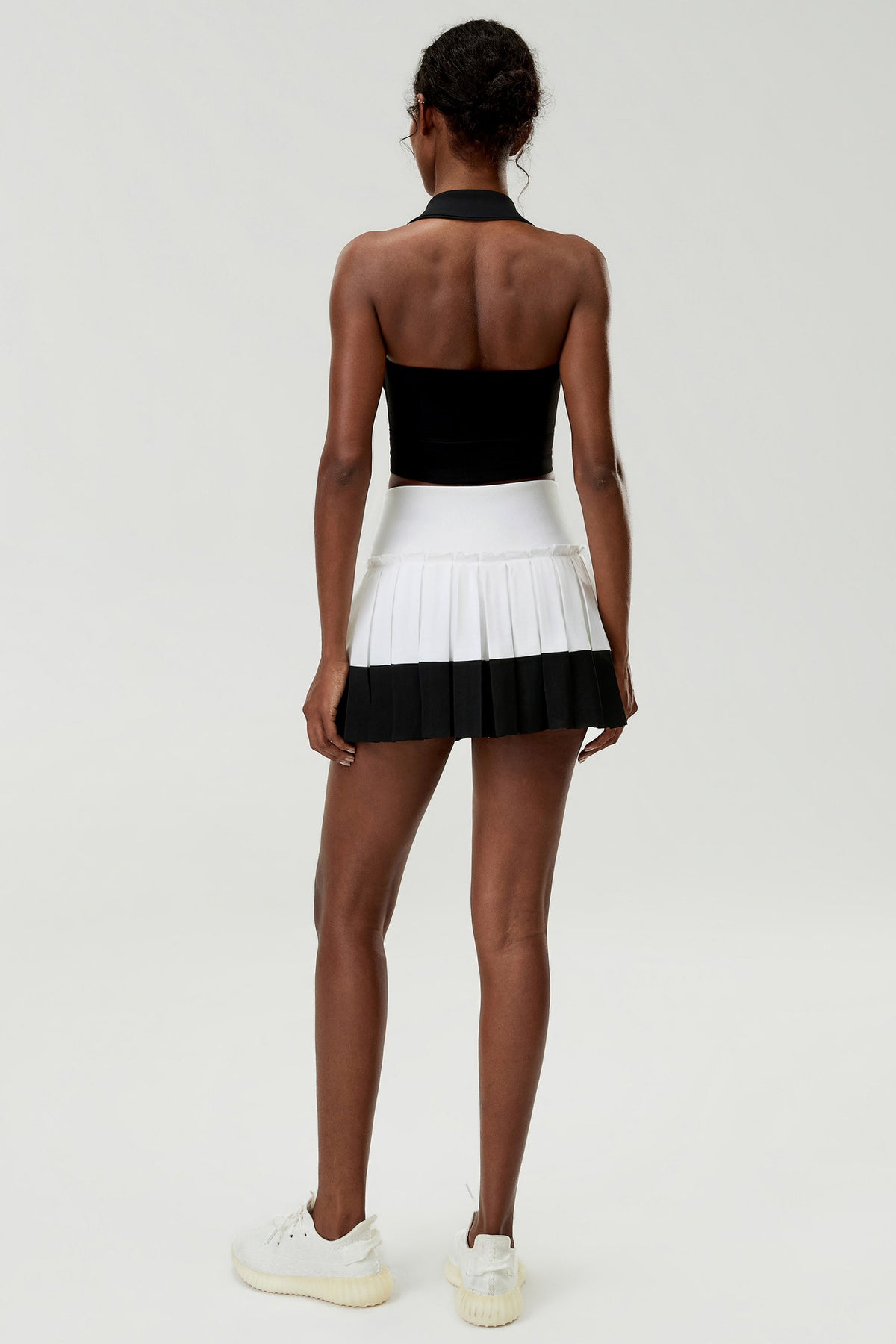 Wholesale Women's Puff-Edge Tennis Skirt Wholesale | Striped Polyester Sports Skirt | fouregg | SP670