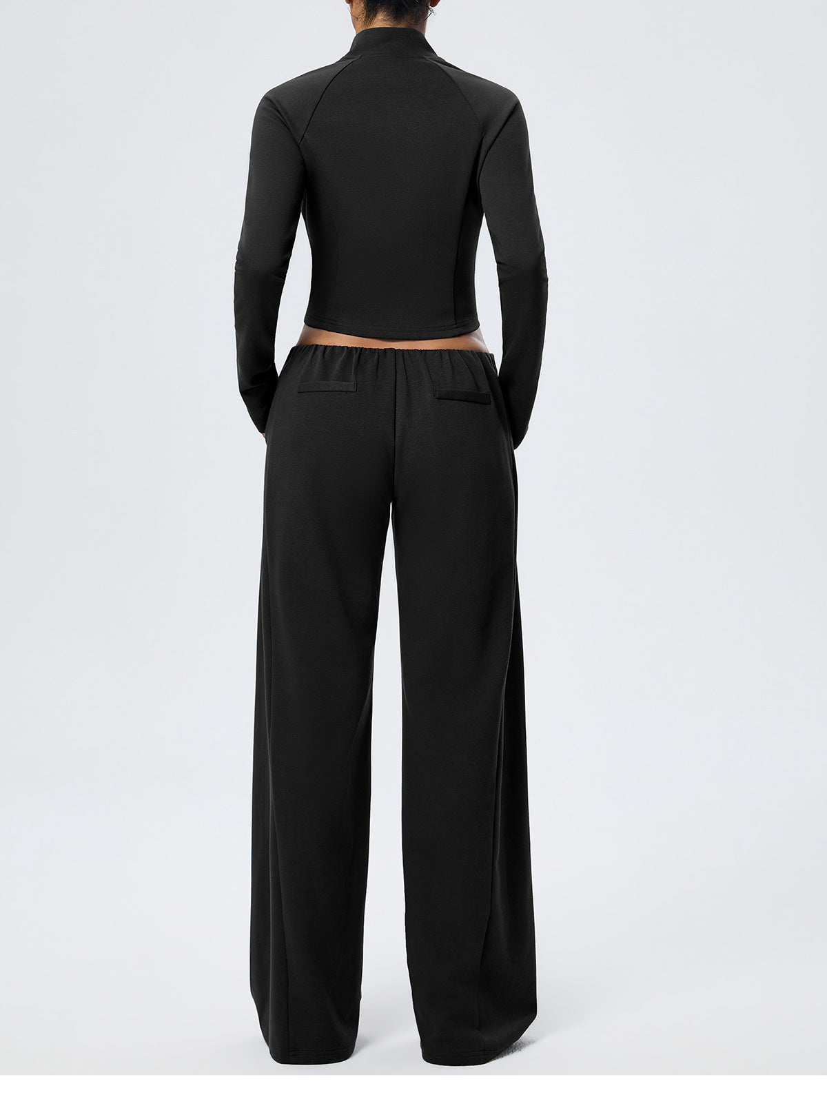 Wholesale Thermal Activewear Set | Cotton-Feel Long-Sleeve Top & Wide-Leg Trousers | fouregg