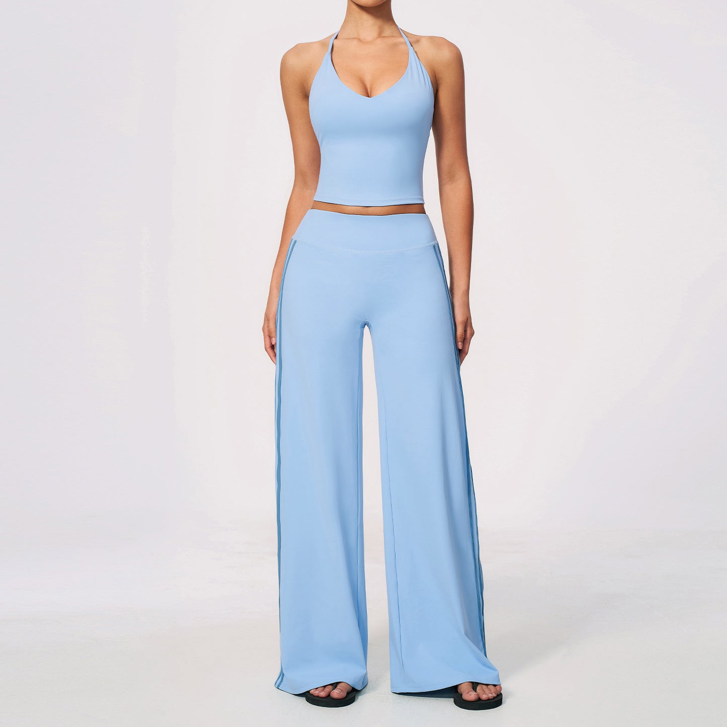 Custom Private Label 3588 V-Neck Strappy Back Yoga Set | Wholesale | fouregg