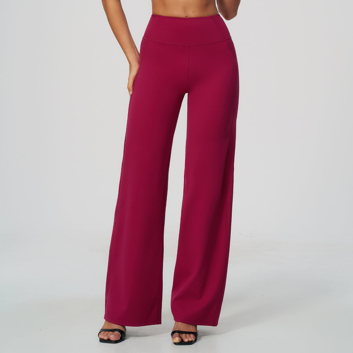 Wholesale High-Stretch Wide-Leg Workout Pants | High-Waist Butt-Lifting | fouregg