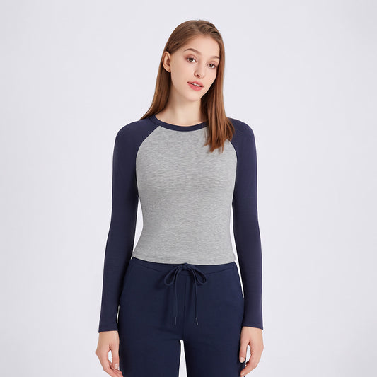 Wholesale Women’s Reflective Activewear Top | Slimming Heat-Retention Running & Gym T-Shirt | fouregg - Navy