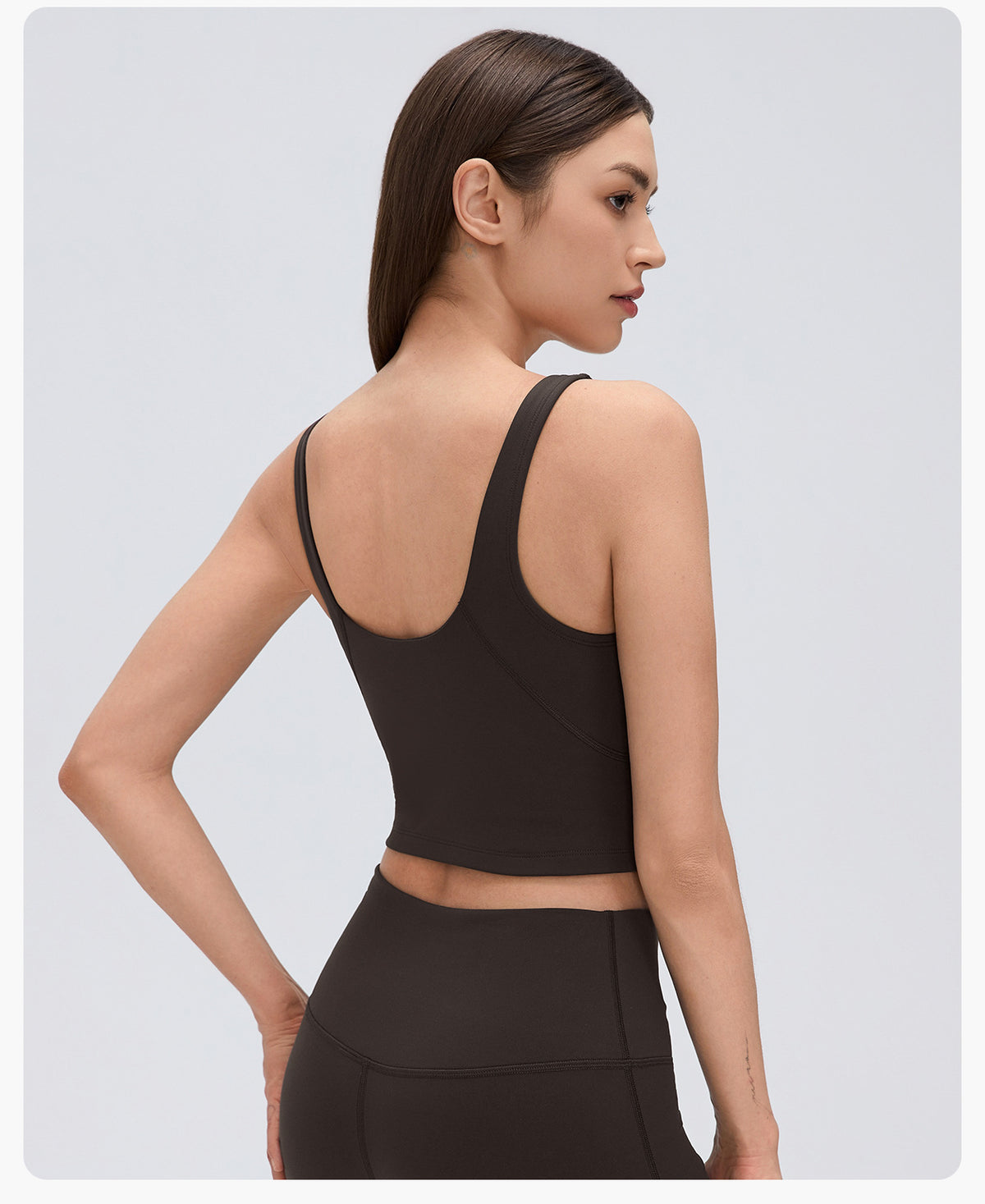Wholesale Women’s Thermal Yoga Tank D26153 | Brushed V-Neck Sports Bra with Built-In Support | fouregg