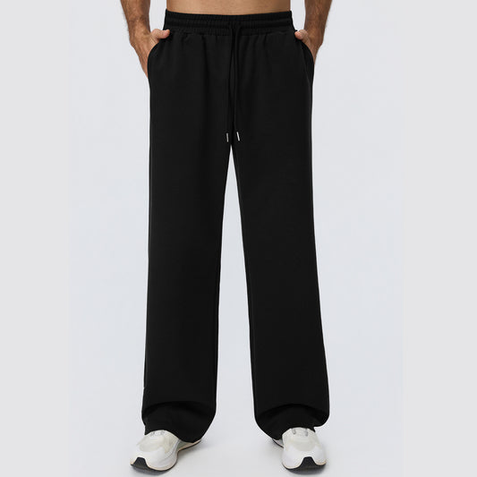 Wholesale Men’s Thermal Joggers | Bulk Relaxed-Fit Casual & Fitness Pants 61301 | fouregg - Black