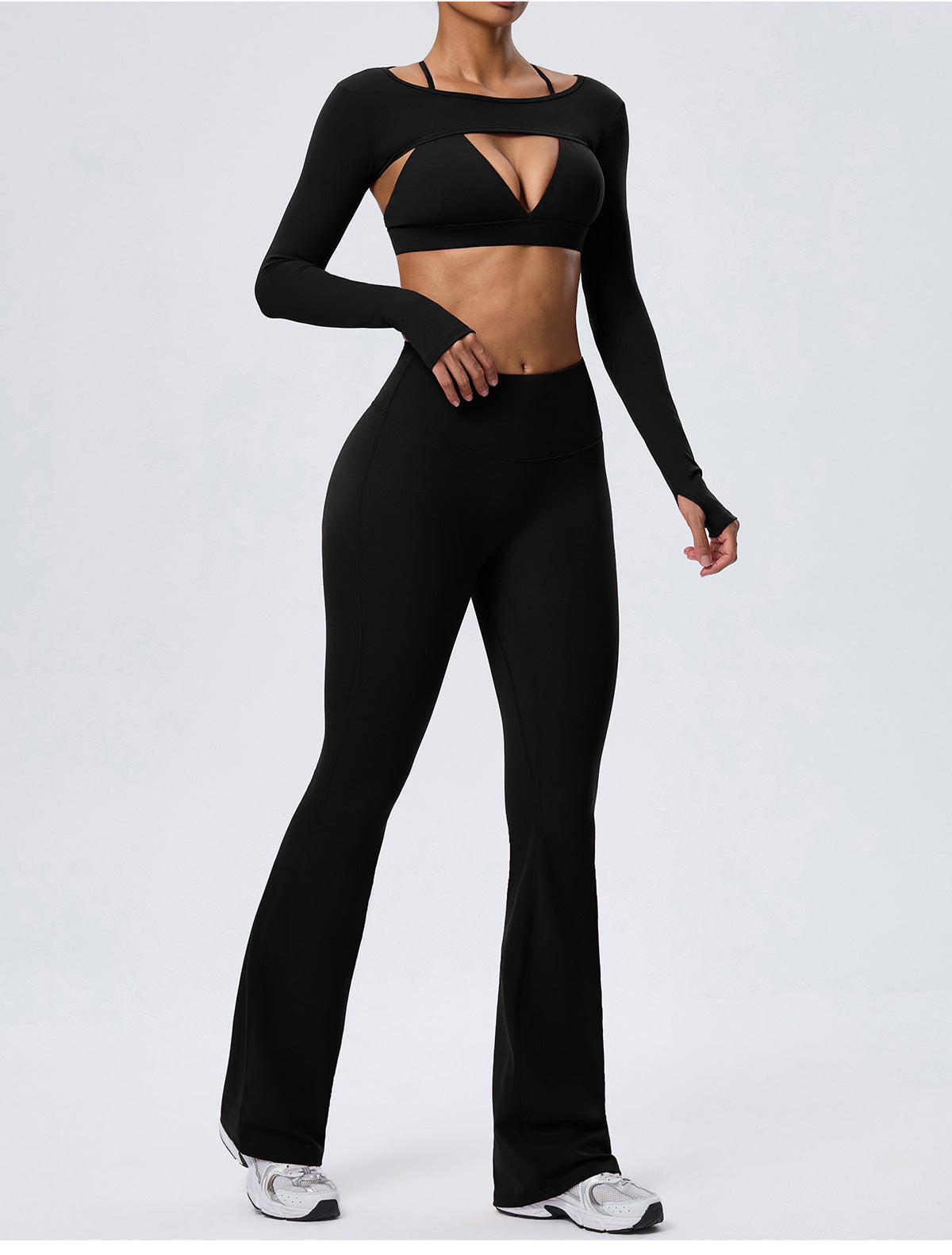 Wholesale Women’s Long-Sleeve Yoga Cover-Up | Bulk Stretch Activewear 62538 | fouregg