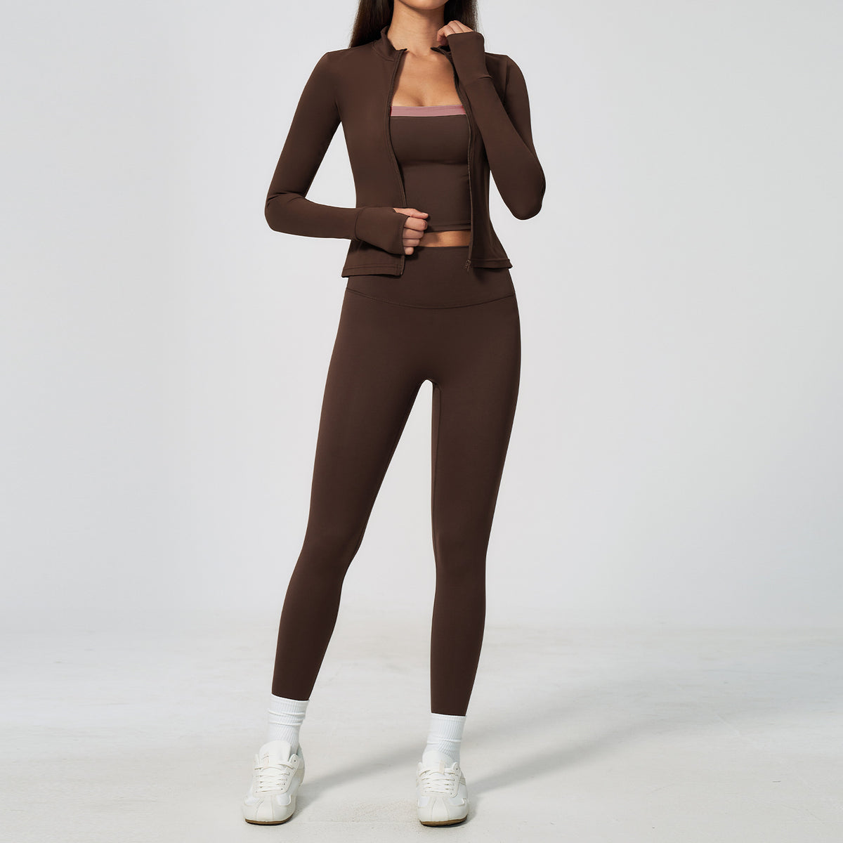 Wholesale 3-Piece Workout Set | Fitted Cardigan & Yoga Set 6116 | fouregg