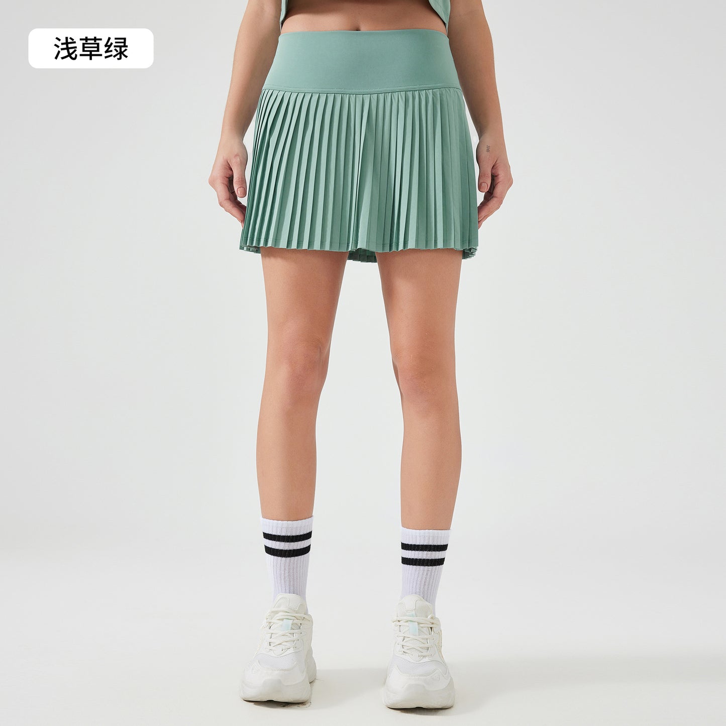 01/2025 Summer high waist belly pocket tennis skirt women's quick-drying anti-exposure fitness shorts DK383