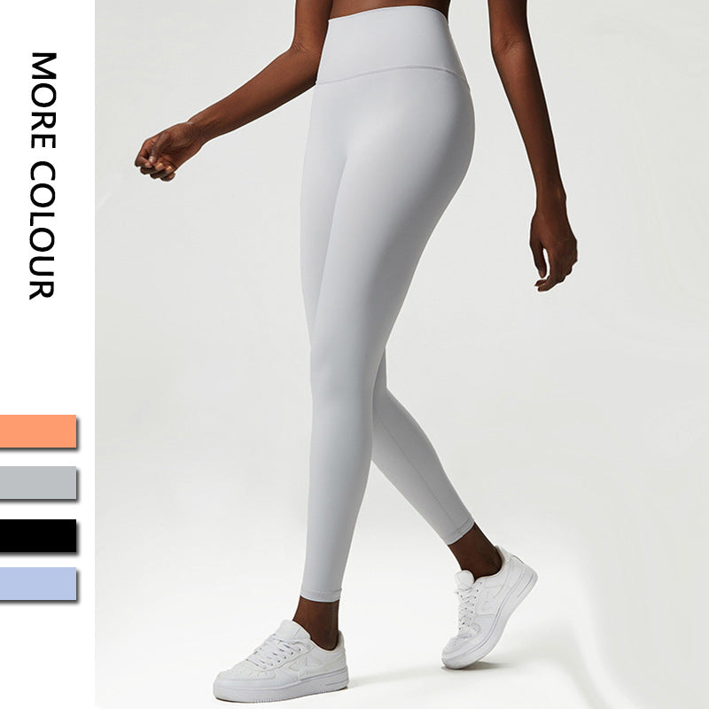 Cross-border yoga pants high waist nude nine-point pants women's sports leggings European and American hip-lifting fitness pants