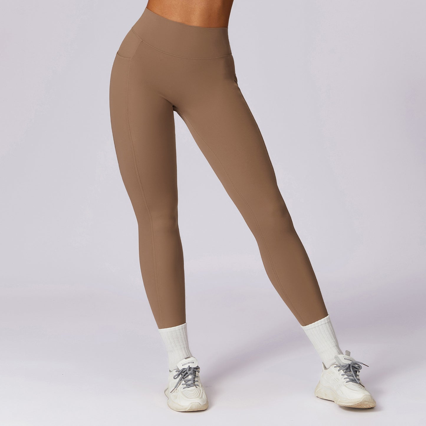 05/2024 Quick-drying tight hip lift yoga pants Brushed high-waisted fitness pants over running leggings 8524