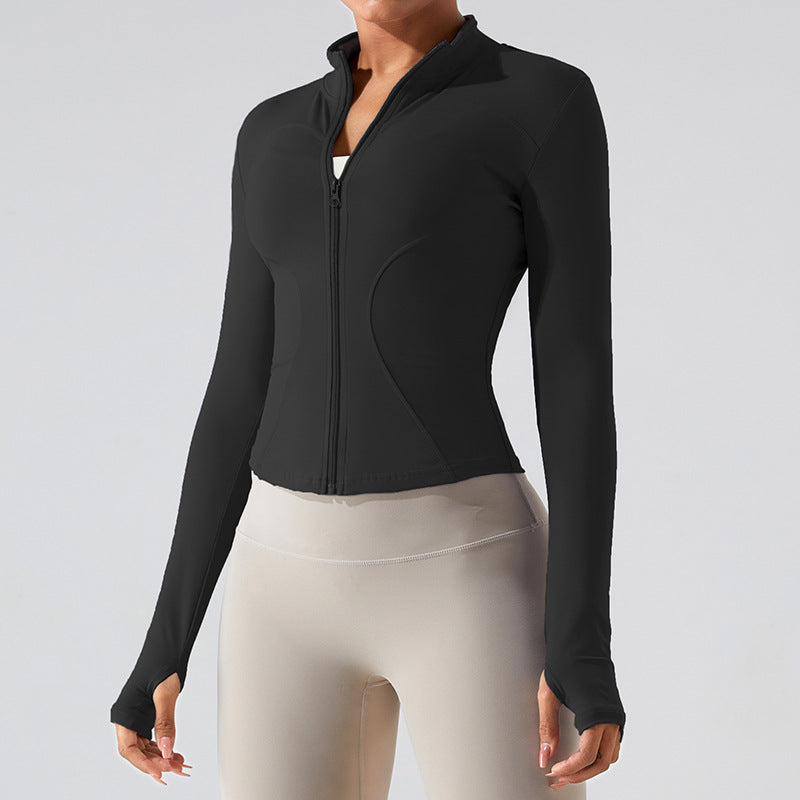 nude yoga clothing women's zipper slim-fit sports top jacket long-sleeved fitness top