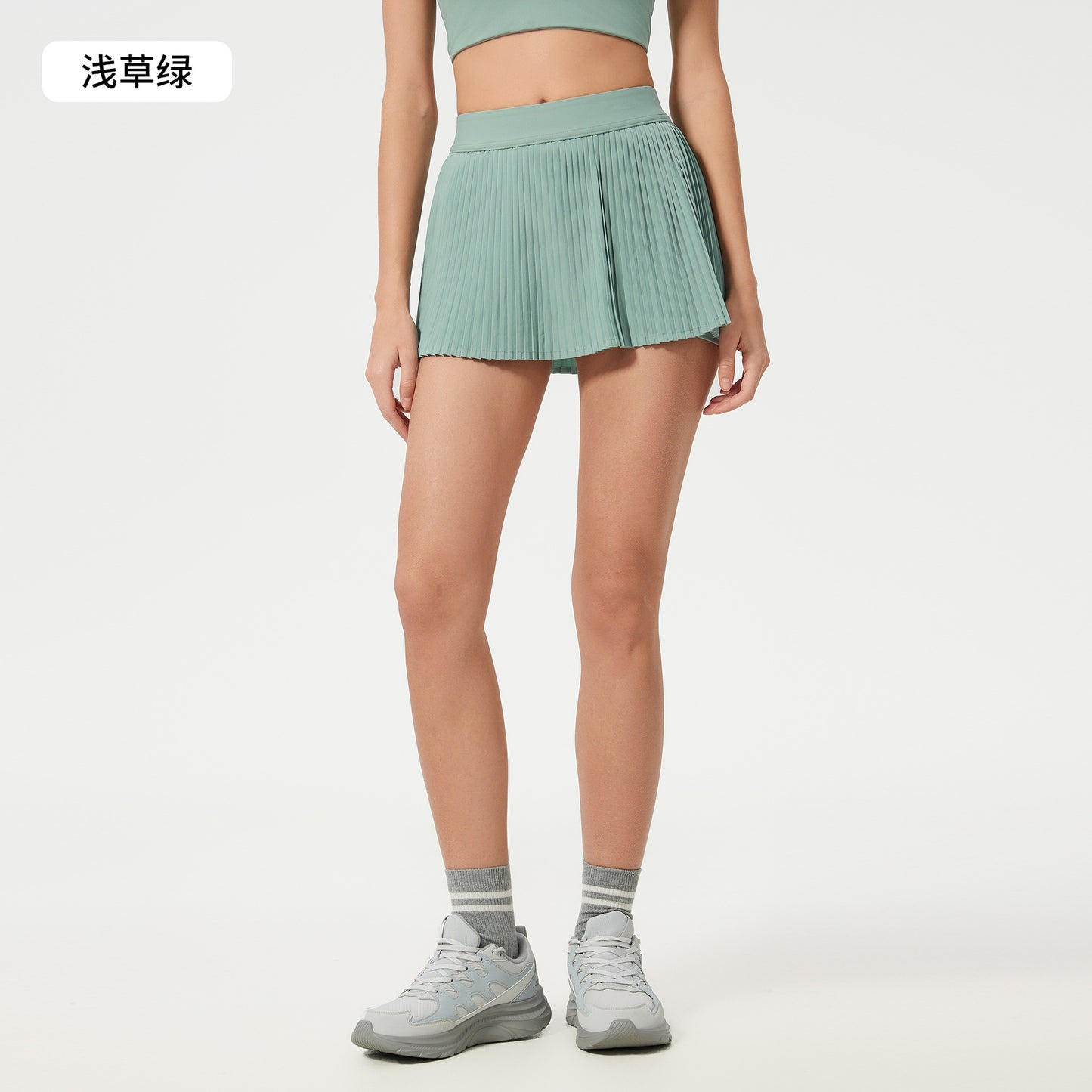 01/2025 High waist sports skirt women's outdoor fitness tennis skirt with lining to prevent exposure yoga skirt pleated skirt D25008