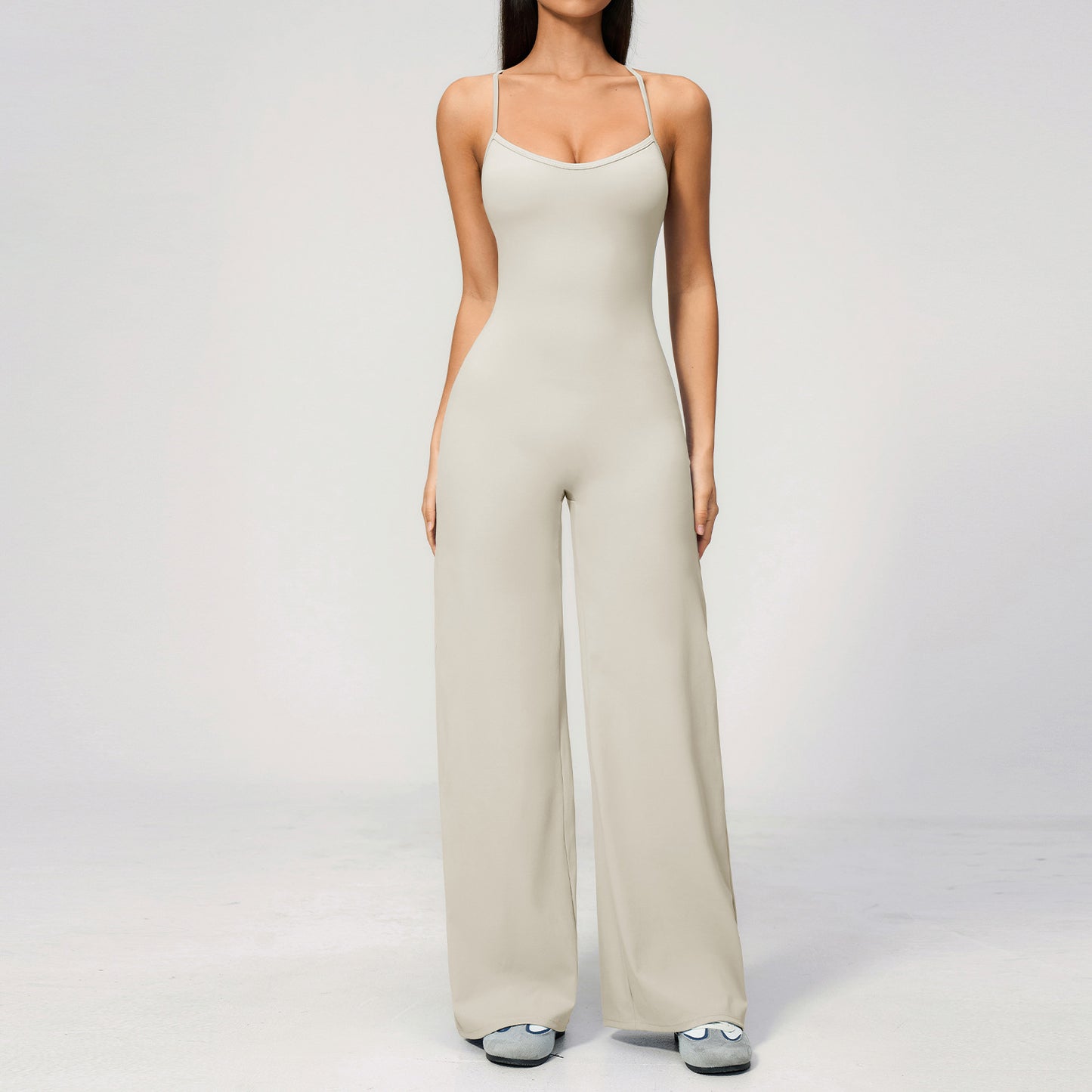 Wholesale High-Stretch Slimming Wide-Leg Jumpsuit | Bulk | fouregg