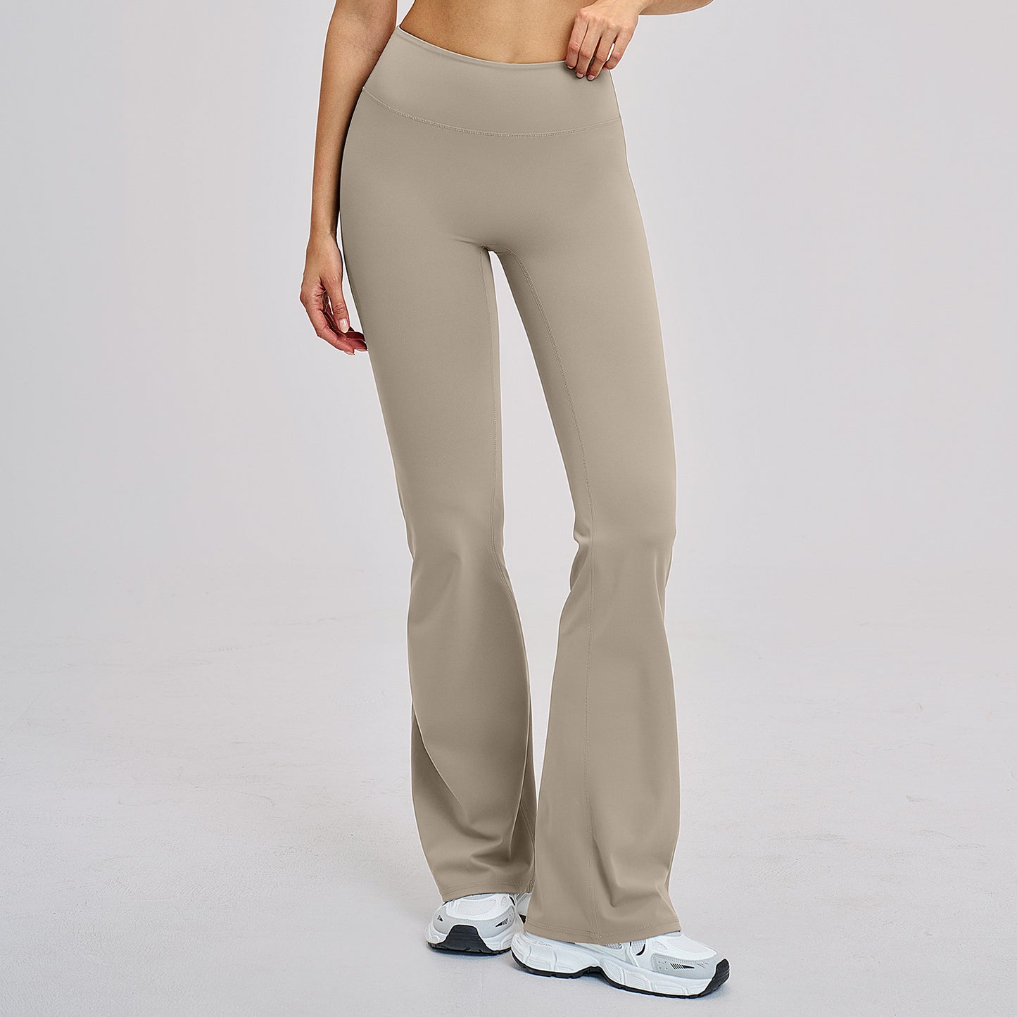 05/2025 Brushed high waist yoga pants tight wide leg flared pants running sports fitness flared pants 5061