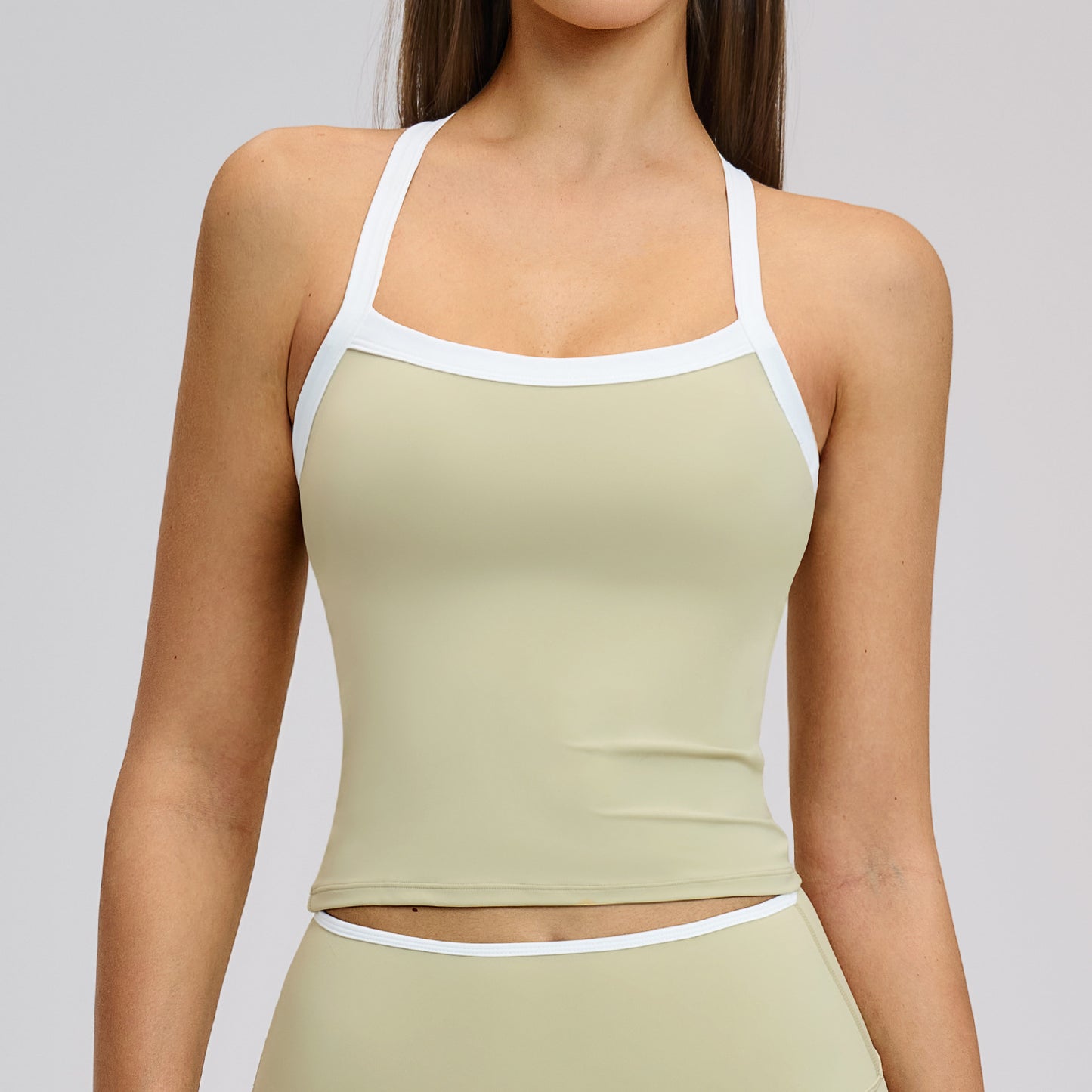 06/2025 Chaleco de yoga color contraste espalda hueca ropa fitness ropa interior deportiva de alta gama para correr 2027