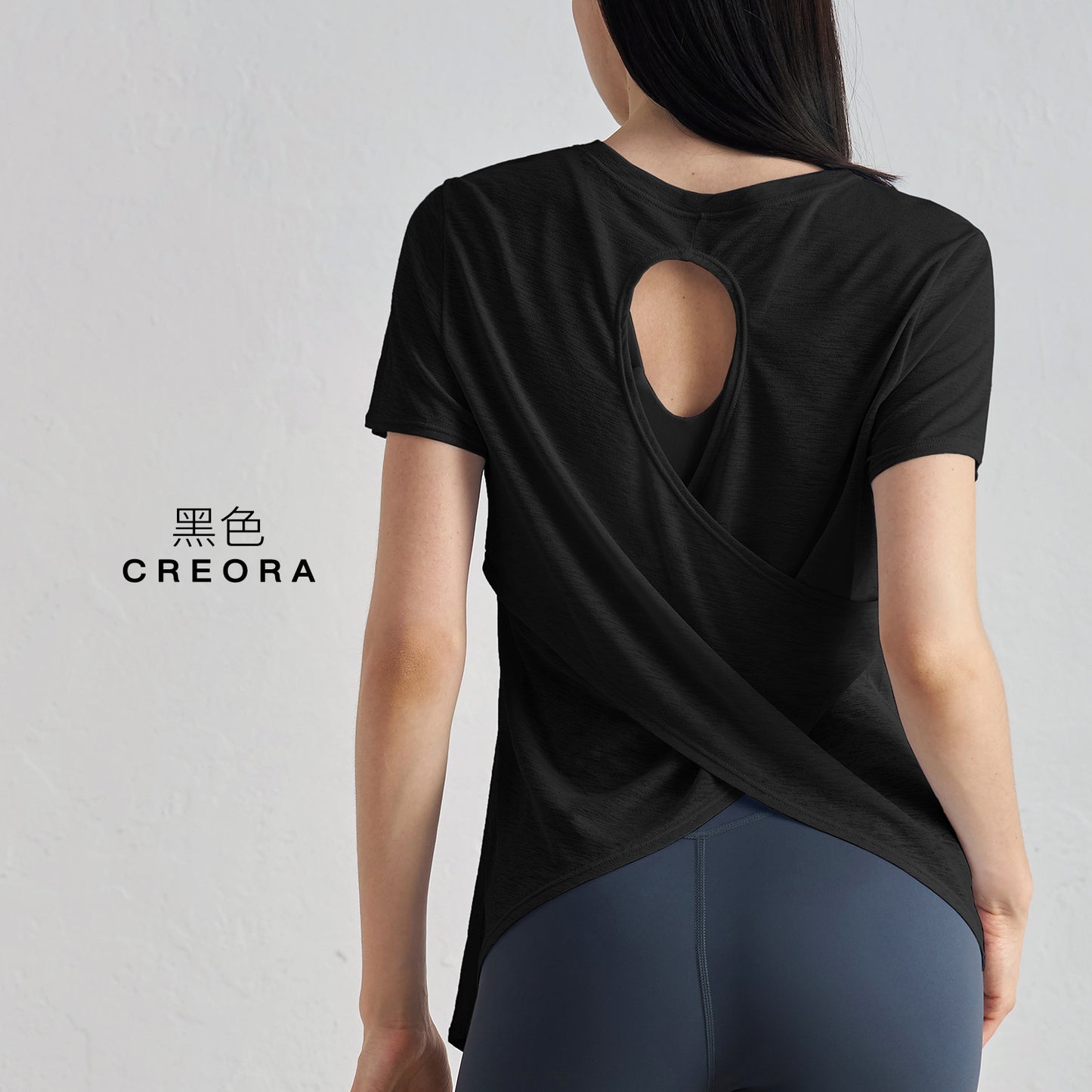 03/2024 Summer yoga blouse hollowed out back fitness sports short sleeve casual breathable yoga wear design sense woman