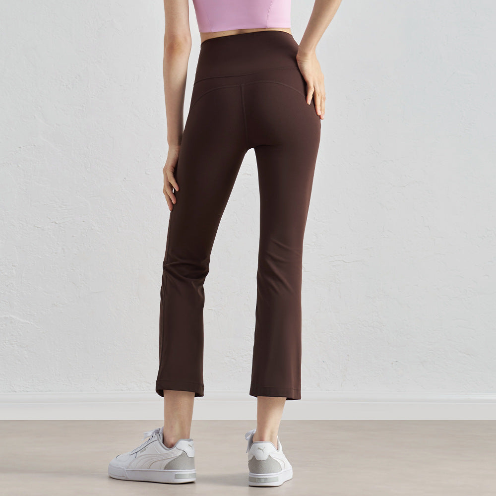 08/2023 NUF nude micro-flared yoga pants one-piece high-waisted abdomen sports pants female Pilates outerwear peach hip pants