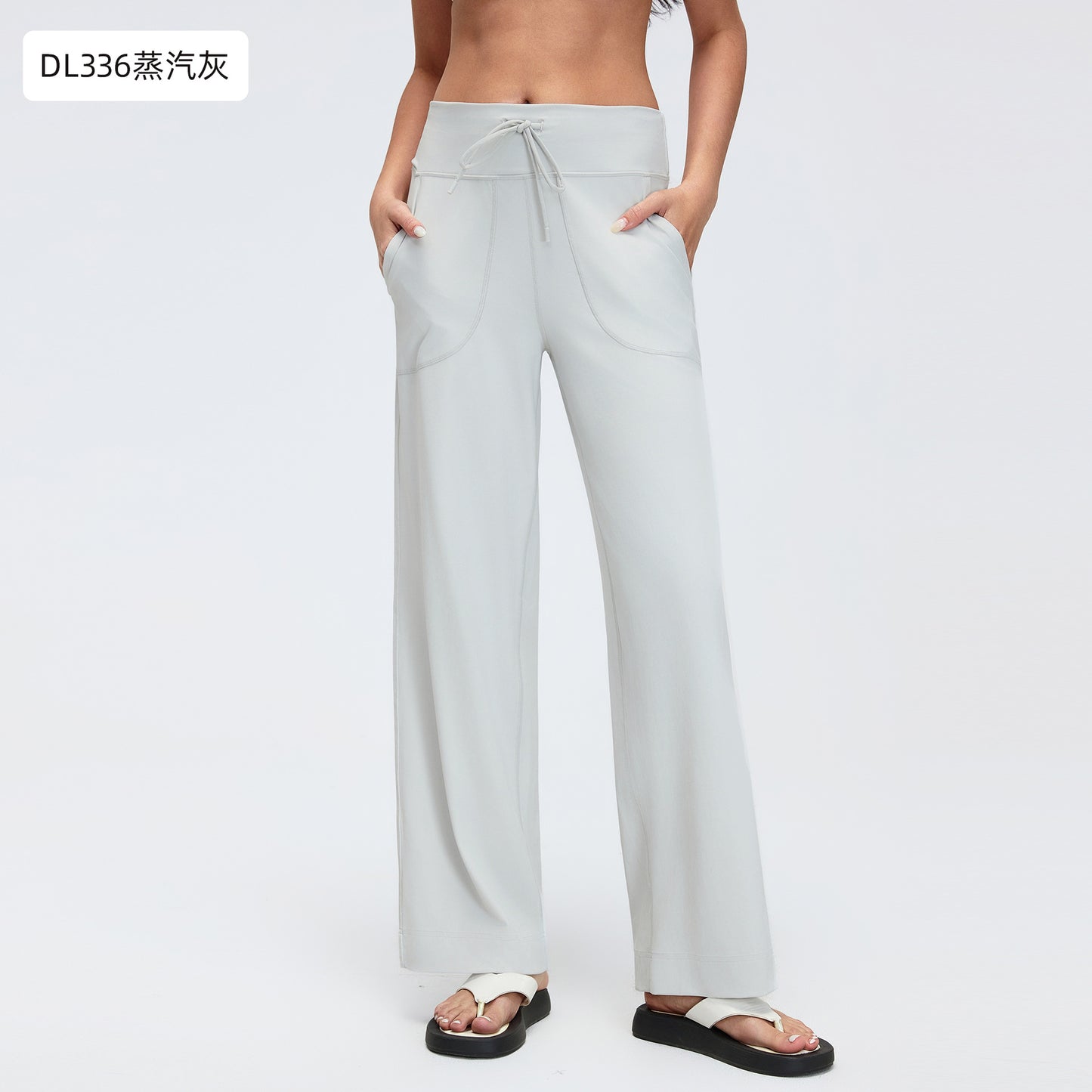 09/2024 new double 6 nylon high waist straight pants loose and comfortable with elastic sports leisure yoga pants women DL336