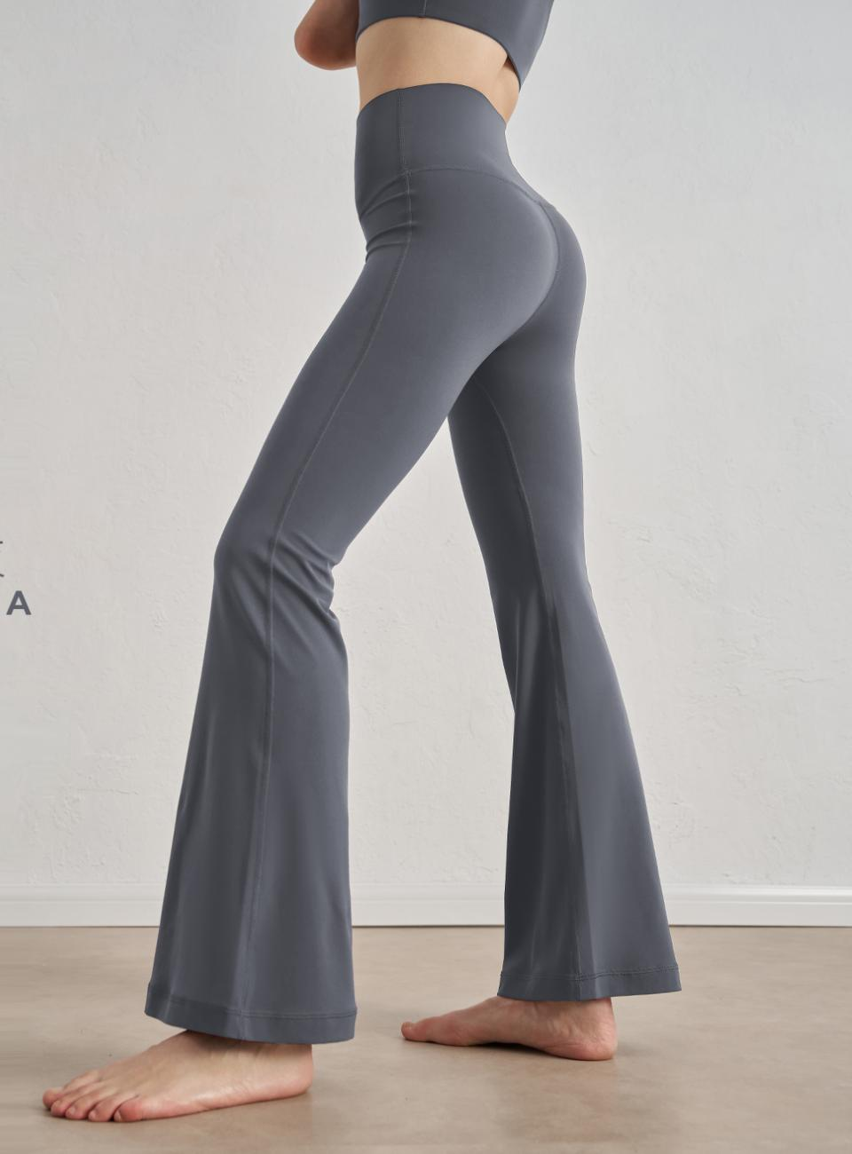 08/2024 update new colors 2023 New High Waist Flared Pants Look Thin And Tall No Size Lycra Naked Yoga Pants No T Wide Leg Fitness Pants