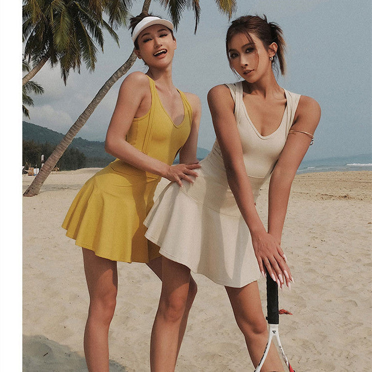 One-piece baseball skirt slim running cycling outdoor fitness yoga clothing for women