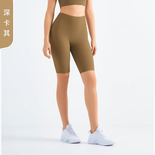 Cross-border hot selling high waist butt lift sports pants Europe and the United States buttocks yoga tights seamless sports five points yoga pants