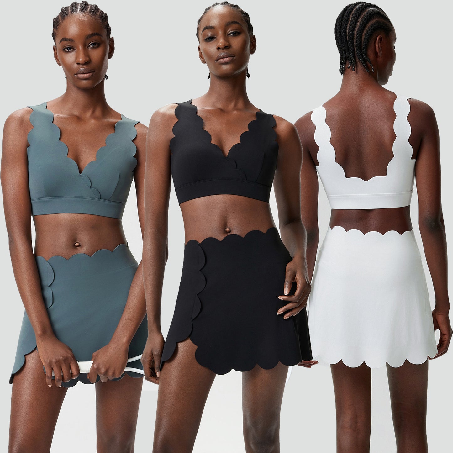 fouregg Summer Tennis Set Plus Size Breathable Badminton Gym Workout Set