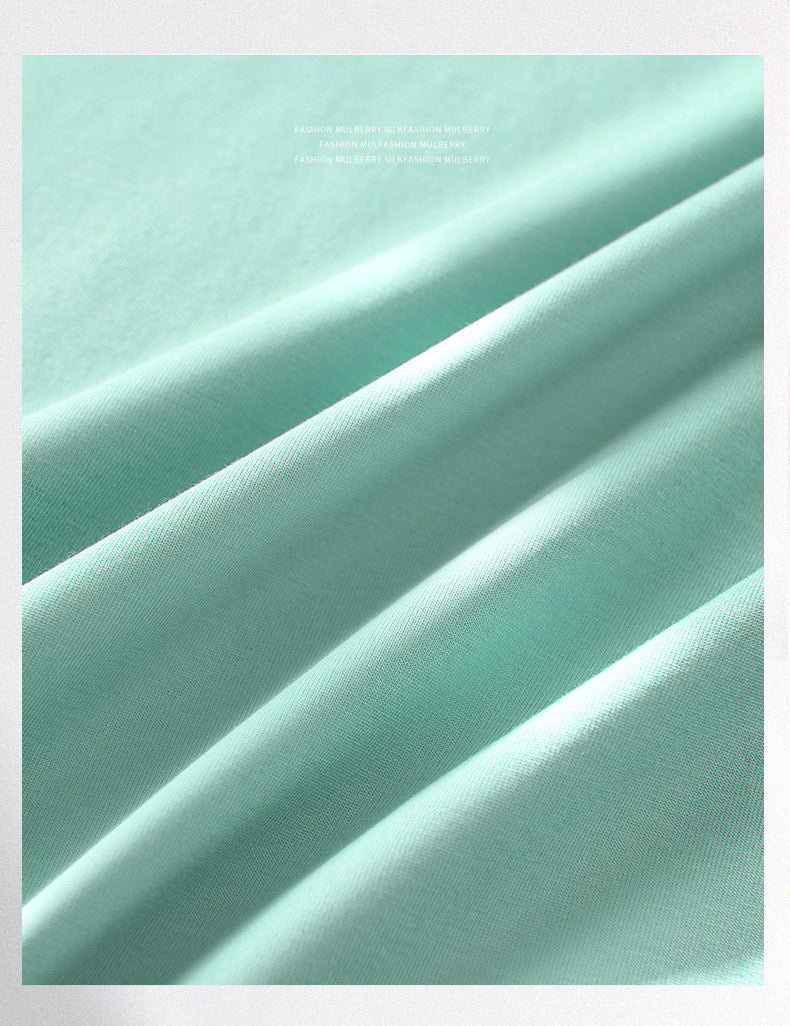 Light luxury mulberry silk short-sleeved t-shirt women's all-match V-neck top 2023 summer new cool V-neck half-sleeved bottoming shirt