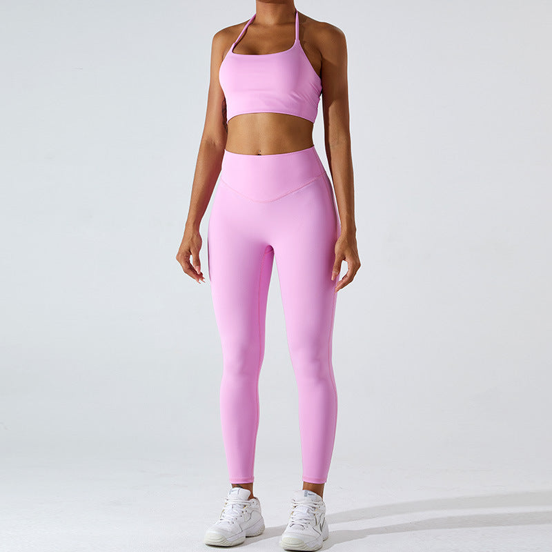 2023.09 Yoga suit women's blazer cross belly lift yoga pants fitness wear underwear