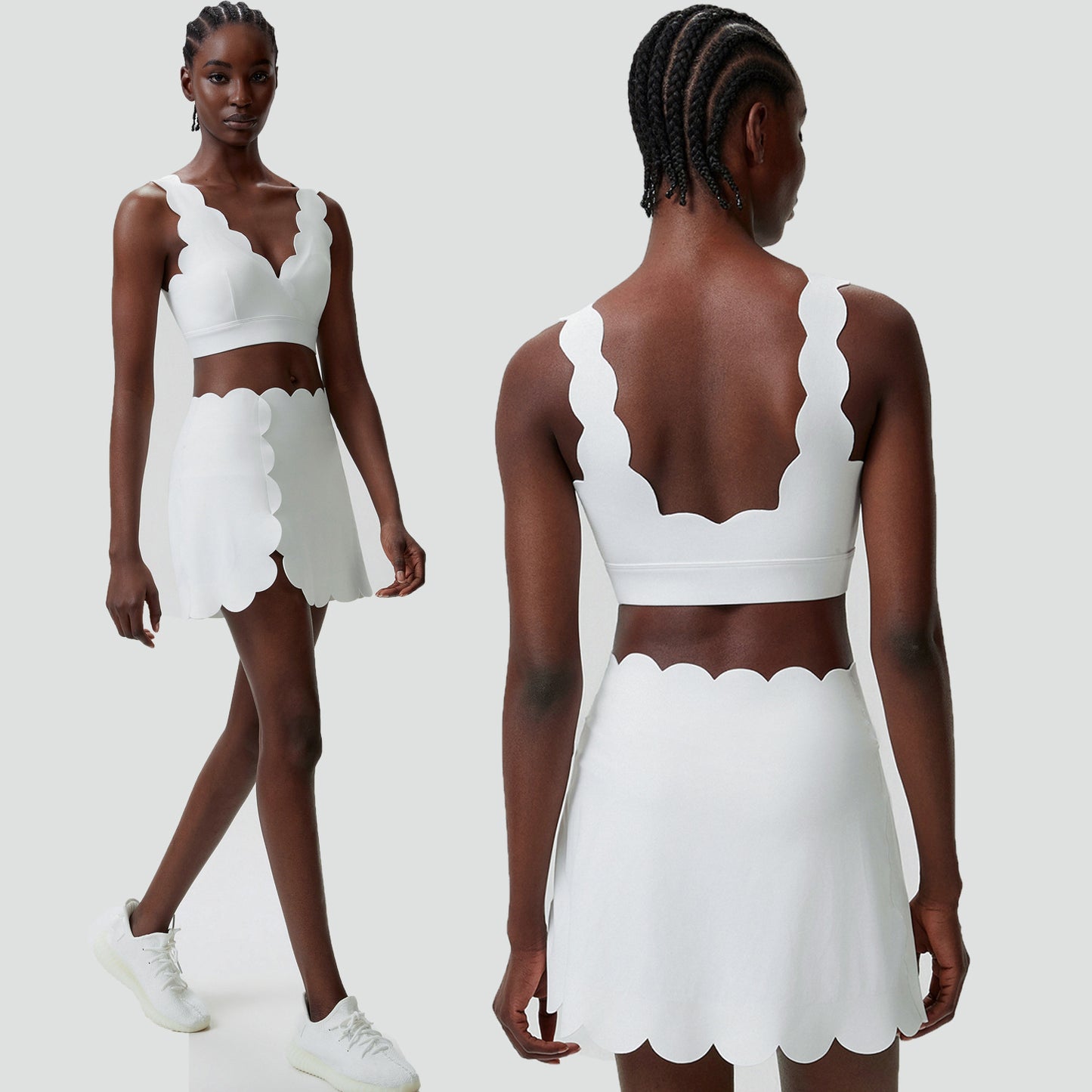 fouregg Summer Tennis Set Plus Size Breathable Badminton Gym Workout Set