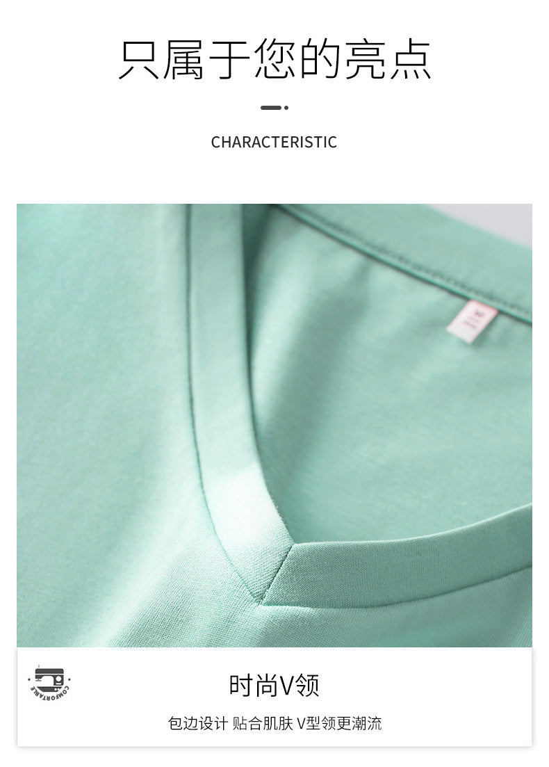 Light luxury mulberry silk short-sleeved t-shirt women's all-match V-neck top 2023 summer new cool V-neck half-sleeved bottoming shirt