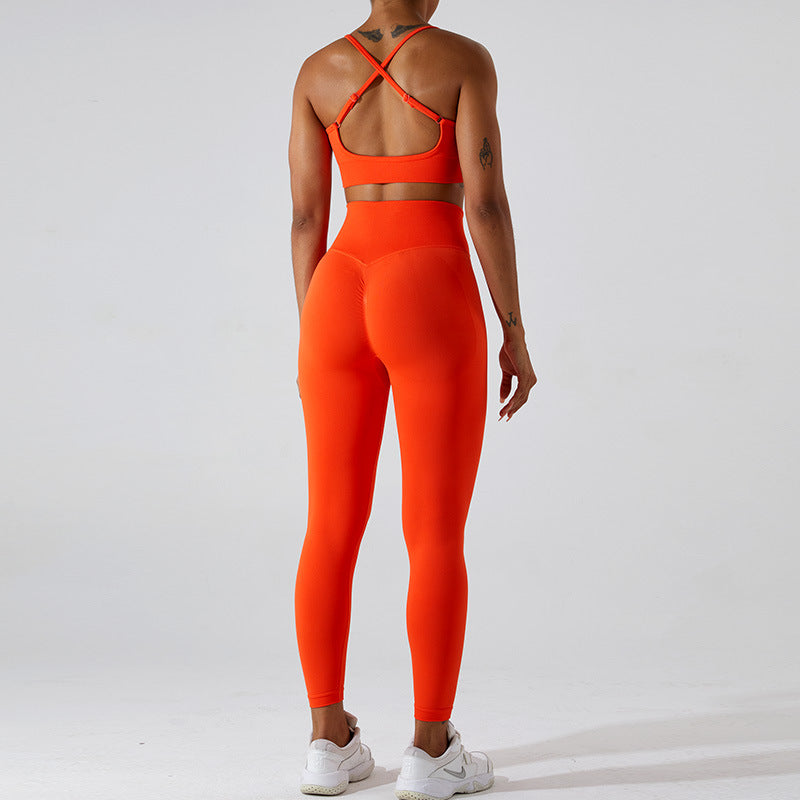2023.09 Fitness suit women's peach yoga pants tight quick-drying yoga vest sports underwear