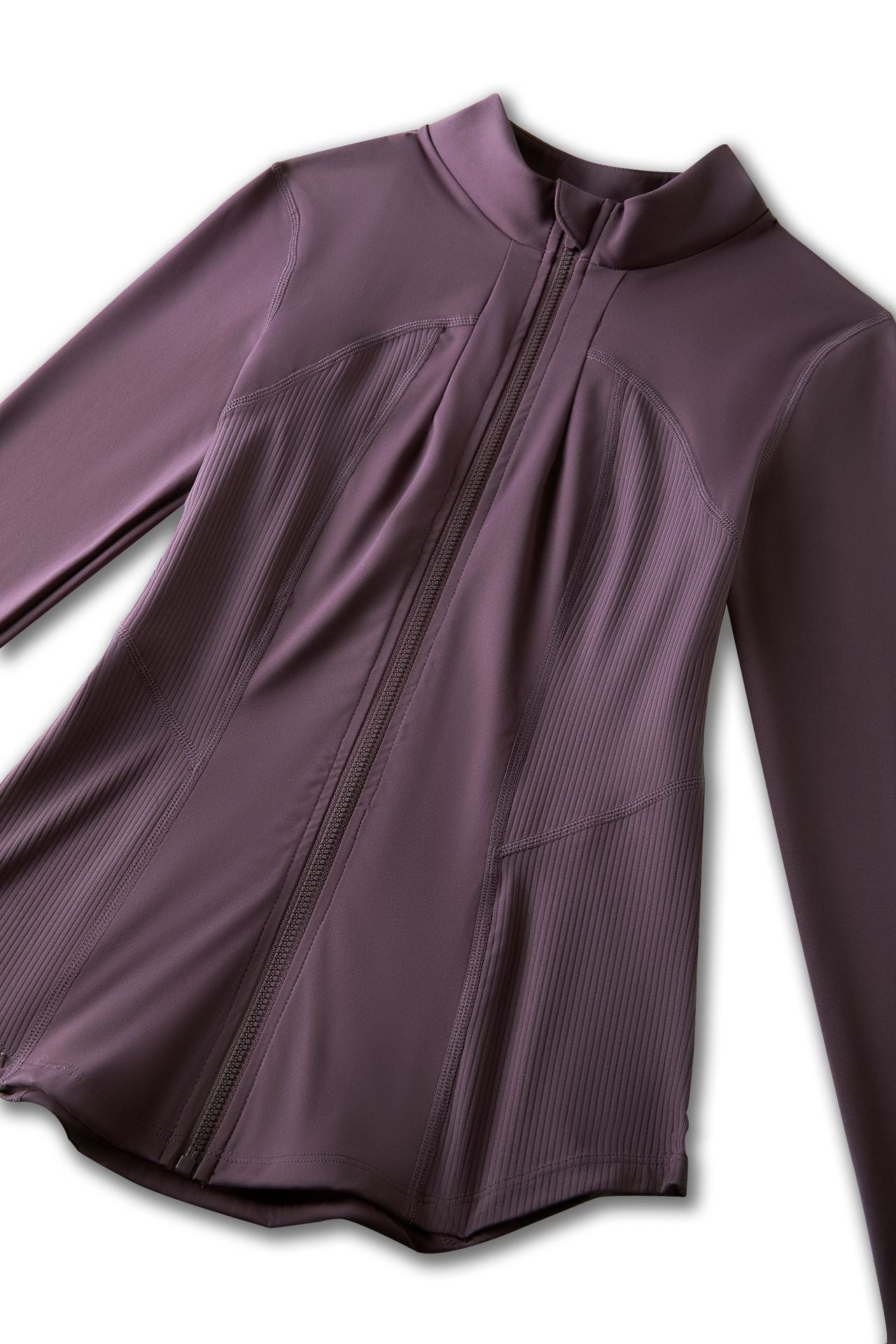 01/2026 Vêtements de yoga grande taille à manches longues pour femmes, veste de sport à fermeture éclair séchage rapide, haut de sport de fitness à manches longues