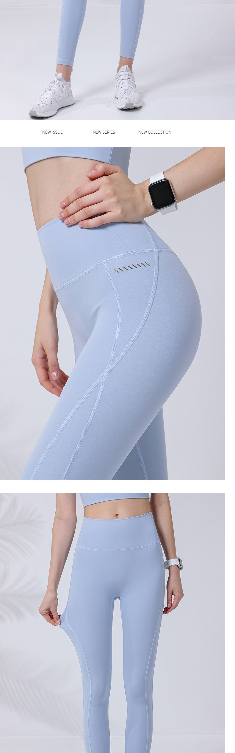 summer new skin-friendly sports trousers women's high waist hip-lifting tight-fitting fitness running yoga pants
