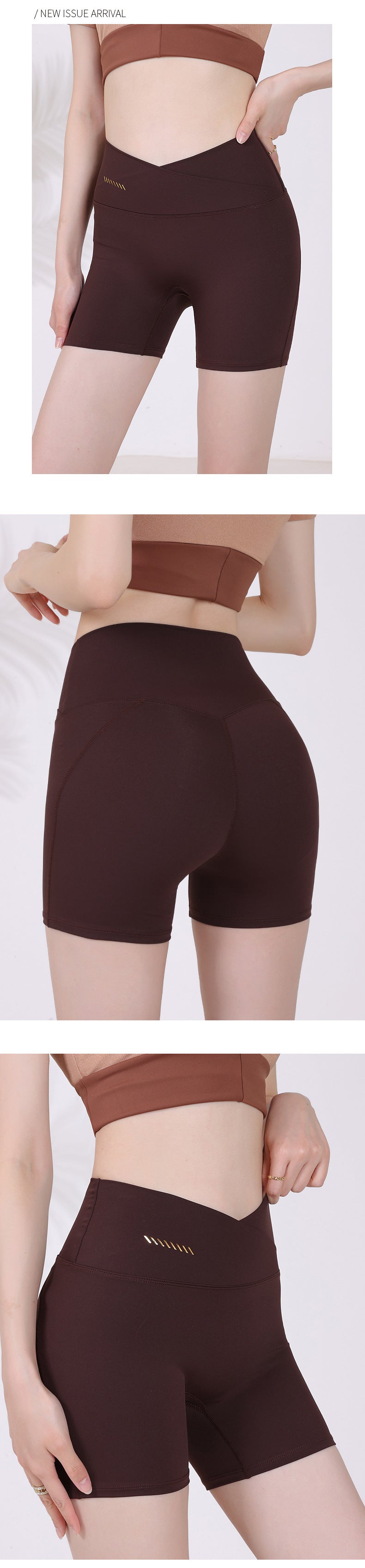 V waist thin sports shorts women's pocket fitness net red peach buttocks yoga buttocks hot pants