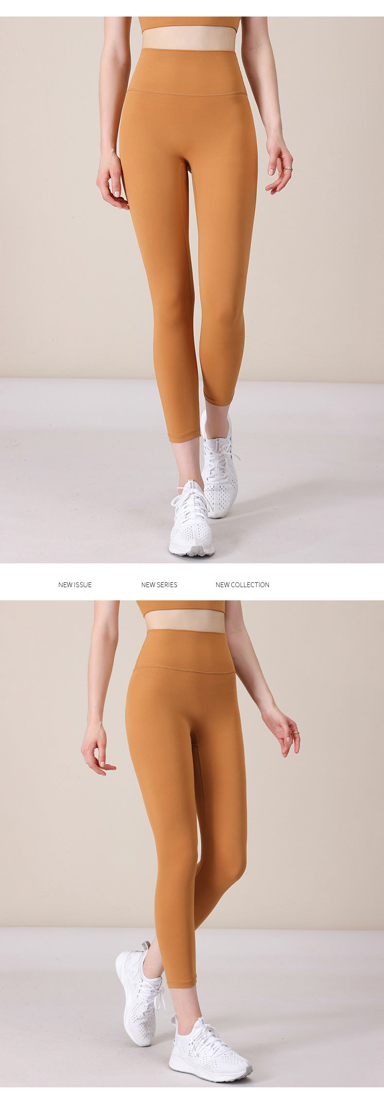 2023.09 New size-free nude yoga pants for women, tight-fitting butt-lifting peach pants, sports fitness pants, belly-controlling, three-point sports pants