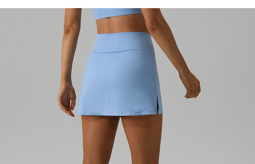 2023.09 Spring and summer new slim yoga short skirt breathable mini skirt running fitness tennis skirt release light sports skirt