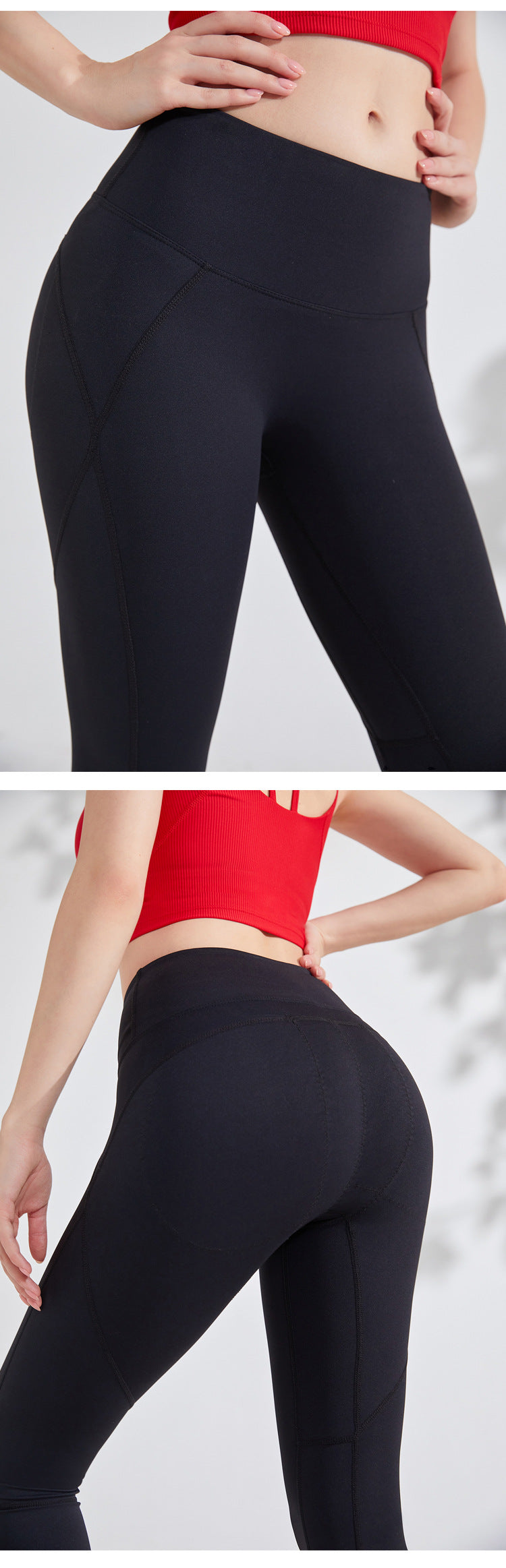 High-waist running sports pants bottoming fitness outerwear hip-lifting shaping body pants hip tight ice sense horn yoga