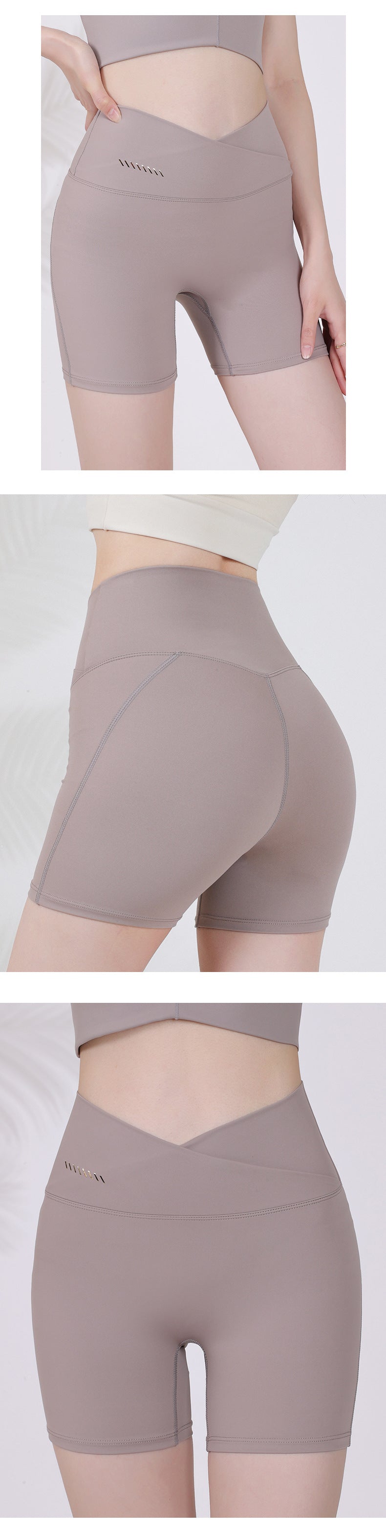 V waist thin sports shorts women's pocket fitness net red peach buttocks yoga buttocks hot pants