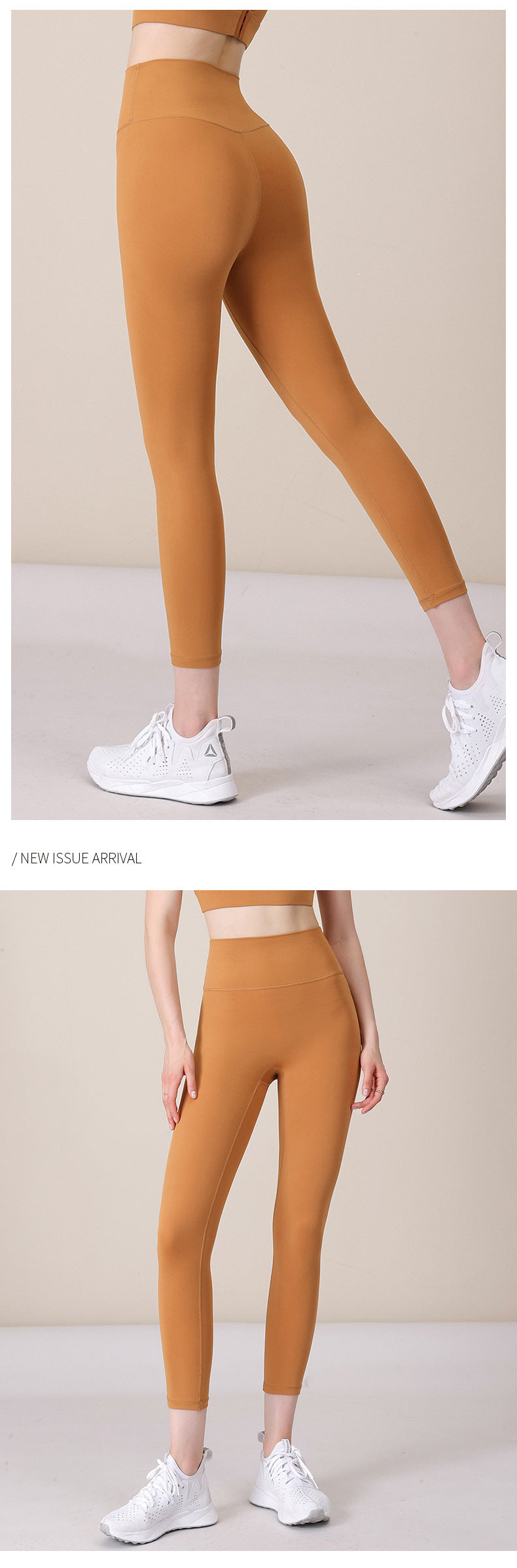 2023.09 New size-free nude yoga pants for women, tight-fitting butt-lifting peach pants, sports fitness pants, belly-controlling, three-point sports pants