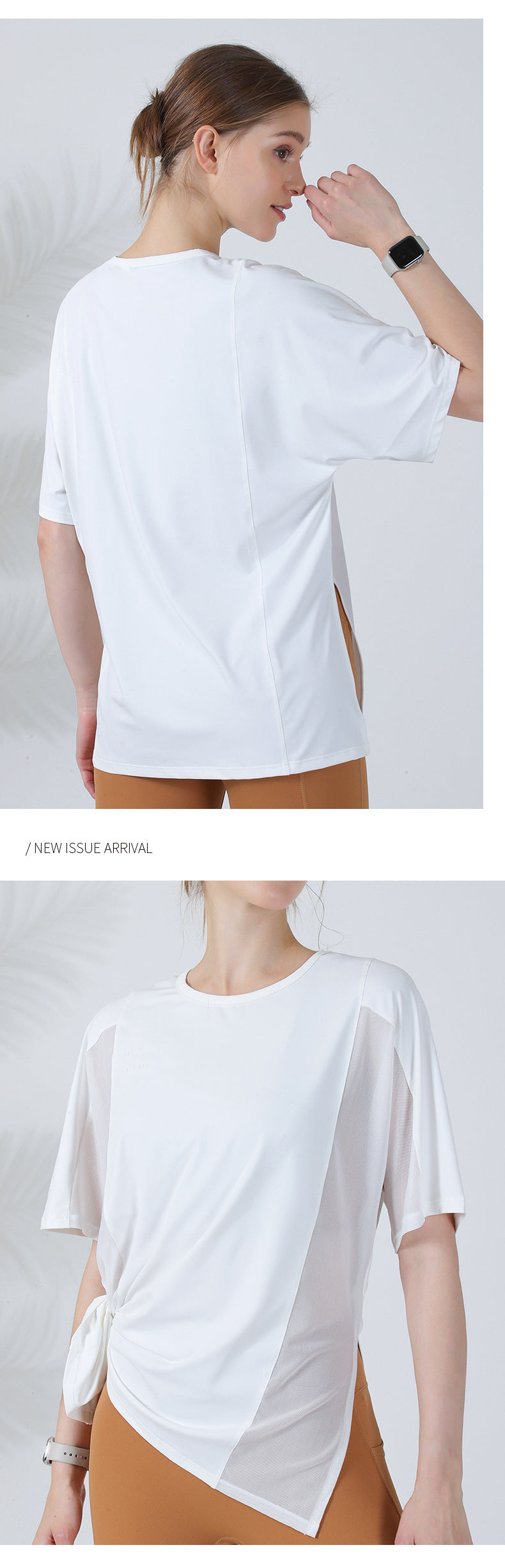 sports top women's thin mesh short-sleeved t-shirt fitness clothing large size yoga clothing running professional fitness