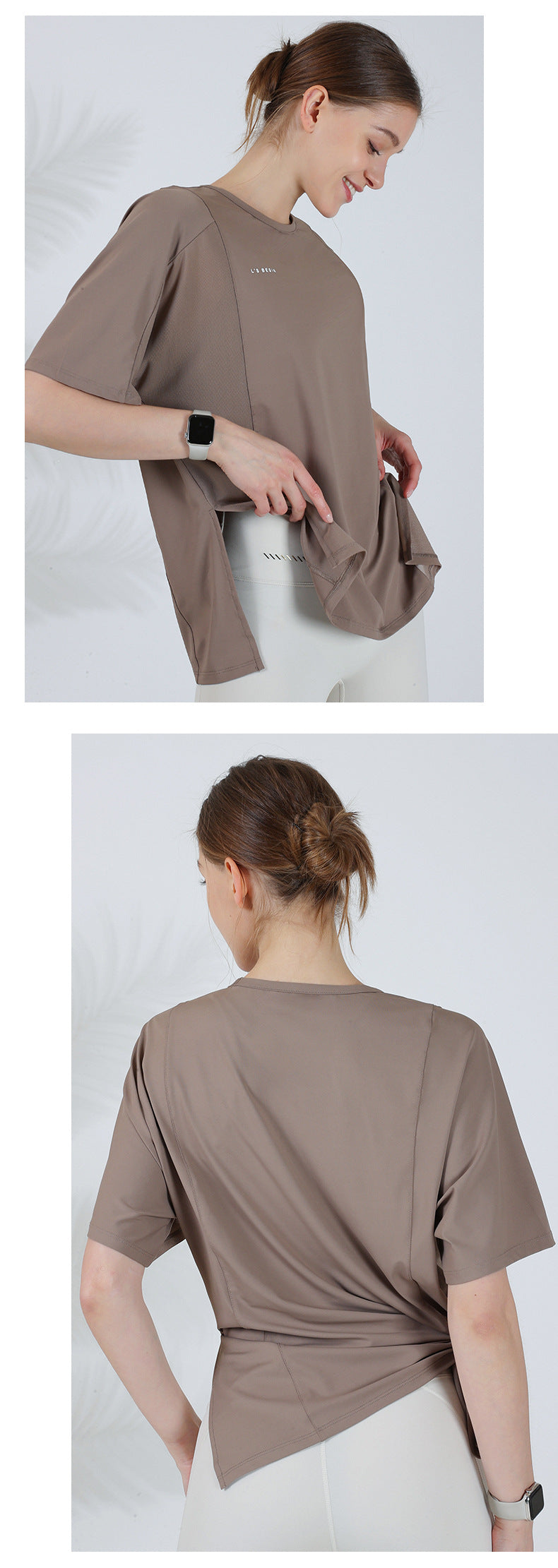 sports top women's thin mesh short-sleeved t-shirt fitness clothing large size yoga clothing running professional fitness